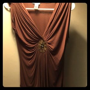 Size S Chocolate brown knit sleeveless top